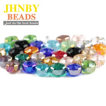 JHNBY Hjul form Østrigske krystal perler, Flade runde, 8x6mm 50stk glas Løse perler til smykkefremstilling-Armbånd Tilbehør DIY