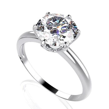 Ægte 925 Sterling Sølv Simulere Moissanite Zircon Ringe til Kvinder, Bryllup, Engagement Ring Valentine ' s Gave Drop Shipping
