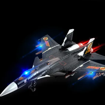 Ny Simulering Trække Sig Tilbage Die Cast Fly Legetøj Med Lyd Og Lys Militære Kampfly Metal Model Legetøj