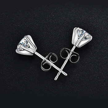 BOEYCJR 925 Sølv 0.5/1ct F farve Moissanite VVS Fine Smykker Diamant Stud Øreringe Med nationale certifikat til Kvinder Gave
