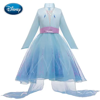 Disney Frosne 2 Girl Prinsesse Elsa kjole nederdel trække lange nederdel børn nederdel frosne 2 Cosplay Prinsesse Elsa pige kjole