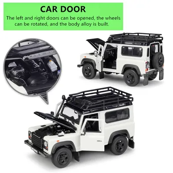 WELLY 1:24 Land Rover Defender sportsvogn simulering legering bil model håndværk dekoration samling toy værktøjer gave