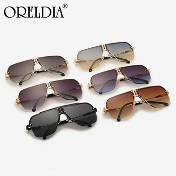 2020 Ny Flad Top Solbriller Mænd Og Kvinder Mode Gradient Farve Linser Stor Frame Briller Brand Designer Solbriller Hot UV400