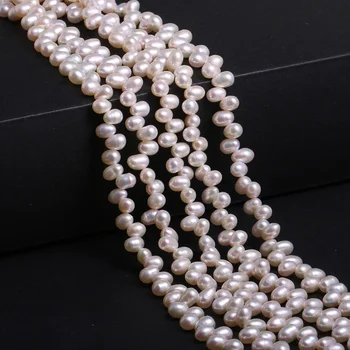 Naturlige Ferskvands Kulturperler Perler 5-6mm Ris Form 3-7 Hul Perler Perler til Smykker at Gøre DIY Strand 13 Tommer