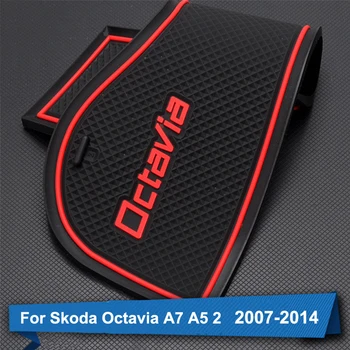 8STK For Skoda Octavia A5 A7 2 2007-3D Gummi Bil Anti Slip Mat Indvendig Dør Pad/Cup Mat Bil Styling Tilbehør