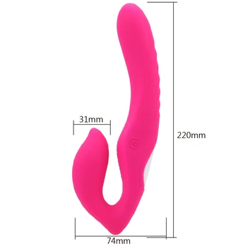 VATINE Dual Motorer Strapon Dildo Vibrator Sex Legetøj til Kvinder, Lesbiske G-spot Massager Klitoris, Vagina Stimulator Anal Vibratorer