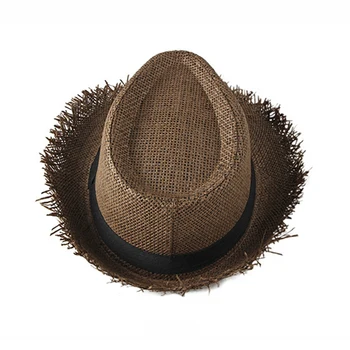 Wuaumx Mode Strå hat Kvinder Forår Sommer Fedoras Hat For Kvindelige Åndbar Jazz Caps Panama Fedoras solhat Drop shipping