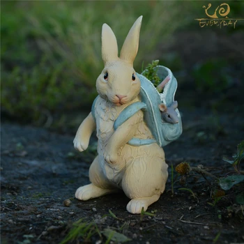 Dagligdags Samling hjem sød Kanin Figur Fe Haven velkomment tegn Bunny dekoration Gave til barnet Dukke Micro Landskab