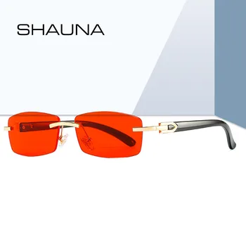 SHAUNA Mode Uindfattede Lille Rektangel Solbriller Kvinder Tendenser Ocean Linse Brille Mænd Nuancer UV400