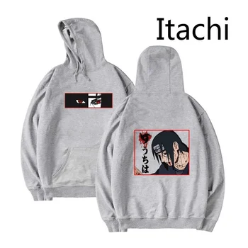 Itachi Uchiha Mænd Kort Ærme Oversize Tøj Naruto Anime Print Harajuku Hoodie Par Mode Toppe
