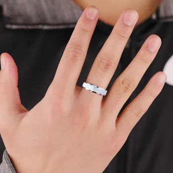 6MM Classic-S950 Sølv Mænds Ring Fashion Bryllup Band Engagement Ring Part Gaver Business Åben Finger Ring Mandlige Smykker Gaver