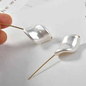 Ulovlig efterligning perle effekt snoet flad rund oval lige hul diy-øreringe smykker materiale tilbehør