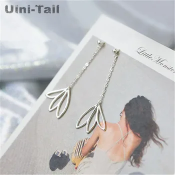 Uini-Hale hot nye 925 sterling sølv vilde modeller hule tre-blad øreringe med lang kvast søde blomster allergivenlige smykker