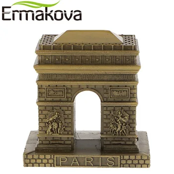 ERMAKOVA Stor Størrelse Metal Paris Arch of Triumph Figur Arch De Triumf Statue Vartegn Arkitektur Hjem Kontor Indretning