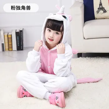 Kigurumi Pyjamas Unicorn Til Børn Piger Pyjamas Drenge Nattøj Dyr Lion Hjorte Licorne Onesie Børn Kostume Hopper