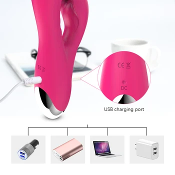 G-spot vibrator 10 speed USB-genopladelige kraftig dildo rabbit vibrator kvindelige klitoris stimulation massage adult sex toy