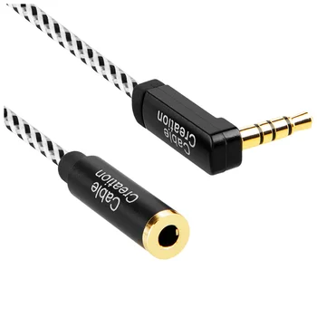 3,5 mm TRRS Auxiliary Lyd Kabel Mandlige og Kvindelige Udvidelse Stereo Audio Kabel-Adapter, Ret Vinkel (Mikrofon Kompatibel),