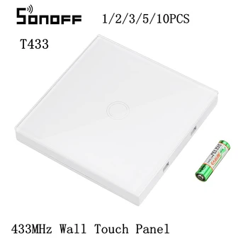 SONOFF T433 1/2/3/5/10STK 86 Type Wall Touch-Panel 433MHz Trådløs RF Fjernbetjening Sender