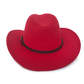 Mænd Classic Fashion Store Bølge Randen Cowboy Fedoras Hat Vintage Mandlige Læder Udendørs Cap Kvinder