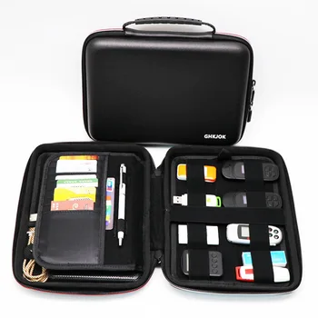 Portable Hard Drive Case Taske Vandtæt, Stødsikkert Elektronisk Tilbehør Arrangør Holder / USB-Flash-Drev Sag Taske / Black