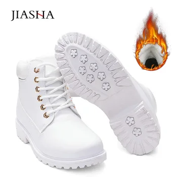 Ankel støvler kvinder sko 2021 varm blød kvinder sne støvler i høj kvalitet læder og vinter sko kvinde boot mode lace-up