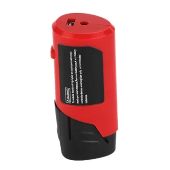 Oplader Sikker ABS USB Power Source Værktøjer Bærbar Udskiftning Red Converter Adapter Til Milwaukee Lithium Batteri 12V M12