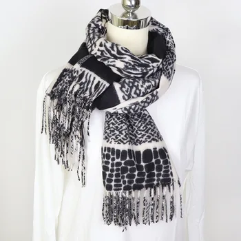 Nye Kvinder Sjal Wrap Med Kvast Dyr, Leopard Print Cashmere Pashmina Tørklæde 2020 Vinter Foulard Femme Tørklæde