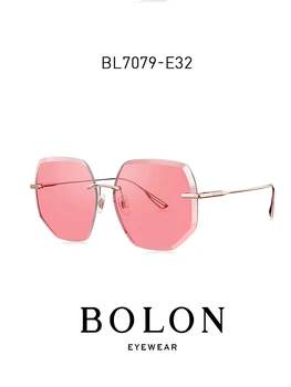 BOLON Tonet Farve Pink Gul Solbriller Kvinder Mørke Solen Nuancer UV400 Polygon Uindfattede Sorte Solbriller BL7079