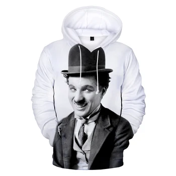 2021 Nye Chaplin Hættetrøjer 3D-Print Mode Efterår/Vinter med Lange Ærmer Populære Trøjer Charlie Chaplin 3D Hætteklædte Sweatshirts