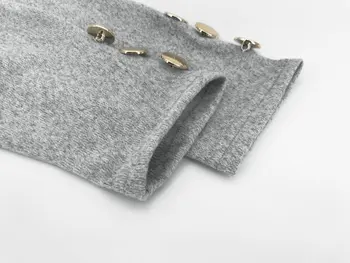 Efteråret Off Skulder Strikket Sweater Kvinder Sexet Pullover Lang Slash Hals-Knappen Solid Vinter Casual Streetwear Toppe I 2020
