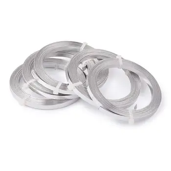 5Rolls 3 mm 5 mm Fladskærms Aluminium Wire Smykker Resultater for Smykker at Gøre DIY-Halskæde, Armbånd, Øreringe omkring 2 m/rulle