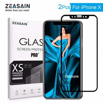 2 Pack Oprindelige ZEASAIN 2.5 D-Fuld Dækning af Hærdet Glas Screen Protector Til Apple iPhone X 10 iPhonex iPhone10 9H Glas Film