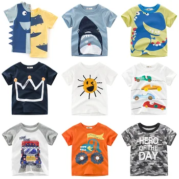 Tegnefilm Print T-shirt til Drenge Transport Piger T Shirt Sommer Spædbarn Børn Tshirt Girls T-Shirts, Toppe, t-stykkerne, Boy Tøj DX-BS2