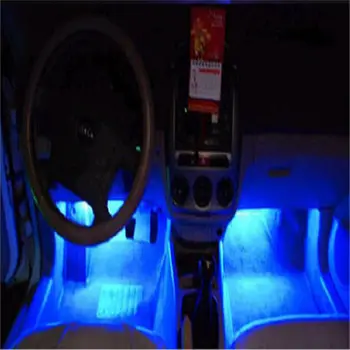 12 V 4 I 1 Blå Bil Atmosfære, Lys, Pynt, Dekoration Romantisk LED Væg-Dekoration Lampe Indvendigt Tilbehør Dropship Hot