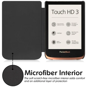 Let Sag for Pocketbook Touch HD 3/Touch-Lux 4/Touch-Lux 5/Basic Lux 2/Pengepung Farve e-Læsere med Auto Sleep/Wake