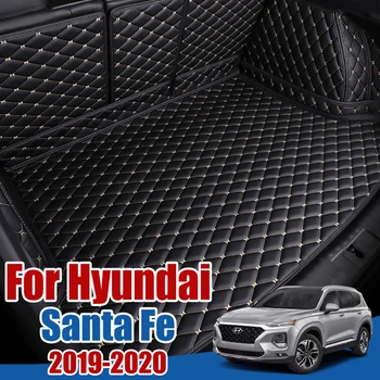 Læder Bilens Bagagerum Mat For Hyundai Santa Fe TM 2019 2020 2021 2022 Kuffert Boot Mat Liner Pad Hyundai Santa Fe Fragt Liner Inokom