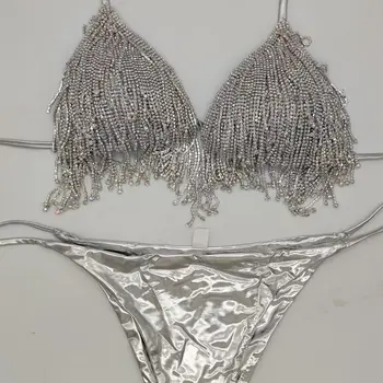 Nyeste 2020 crystal bikini diamant badetøj biquini diamant bikini badetøj populære badetøj rhinestone badetøj bikini