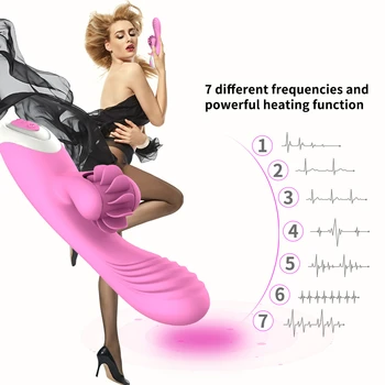 Slikning Kys Varme dildo Vibrator Kvindelige Orgasme Rotation Tungen massageapparat Klitoris og G-spot Stimulator, Voksen Sex Legetøj til Kvinder