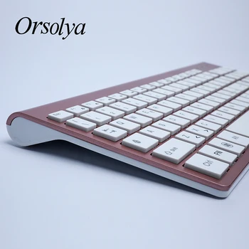 2,4 G Trådløst Tastatur og Mus Combo Orsolya musestille,UK engelsk/tysk DE/DET italienske layout tastatur,Steg Guld+Sølv