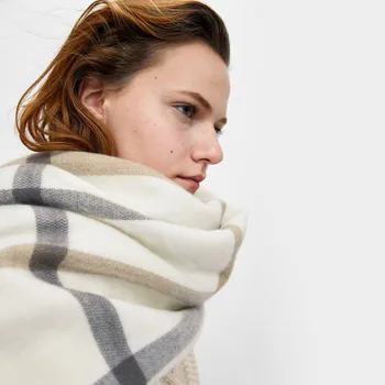 2018 efterlignet cashmere tørklæder kvinder stort ind plaid akryl tæppe tørklæde kvindelige vinteren, varm, sjal wraps mærke tørklæde
