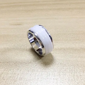 925 Sterling Sølv Ringe for Elskere S925 Roterbar Ring Set Zircon Keramik Spinner Forhindre Oxidation Ringe Gave Engros