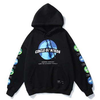 Fleece Verden Print Sweatshirts Og Hættetrøjer 2020 Harajuku Hoodie Hip Hop Streetwear Pullover Hoodie Efteråret Casual Bomuld Hooded Toppe