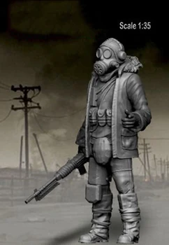 Montering Umalet Skala 1/35 Post Apokalyptisk - Guard (figur 1) (1) soldat Historiske toy Resin Model Miniature Kit