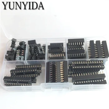 66PCS/Masse DIP IC-Fatninger Lodde Adapter Type Socket Kit 6,8,14,16,18,20,24,28 pins + Max