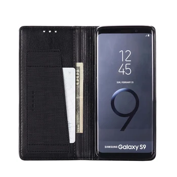 Lærred Magnetisk Læder Tegnebog Case For Samsung Galaxy S9 S10 Plus Note 9 8 M10-M20 A20 A30 A9 A8 A7 2018 Telefon-Etui Flip Cover