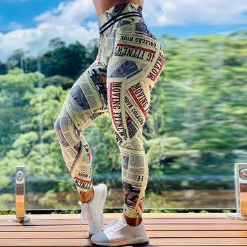 Nyt Design til Kvinder Sexede leggings med Høj Talje Print Legging Strække Åndbar Kvinder Push Up Fitness Slanke bukser, leggings træning