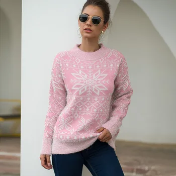 Efterår Og Vinter Jul Sweater Damer Stjerne Mønstrede Sweater I 2020 Xmas Mode Tykke Strikkede Trøjer Pullover Kvindelige