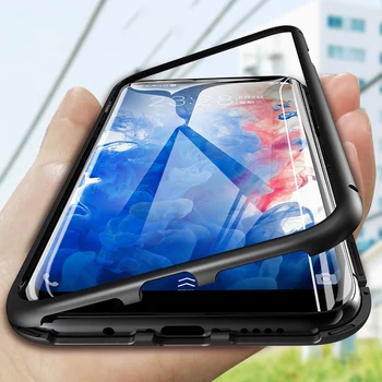 360 Magnetiske Sagen For Huawei Y9 Y6 Prime 2019 Y9S Tilfælde Glas Tilbage Metal Tilfælde For Huawei Honor 8X 8S 10 20 Pro 9X Kina Dække