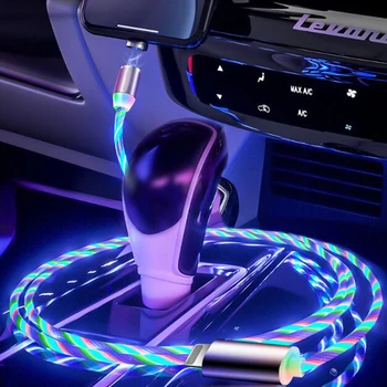 Bil Flow Lysende Belysning Magnetisk USB Opladning Kabel Til Dacia duster logan sandero stepway lodgy mcv 2 Car-styling