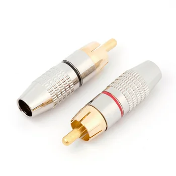 10stk Mandlige Speaker Lodning på Kabel-Stik Låsning Svejsning Gratis Audio Plug Forgyldt Video Adapter Metal Holdbar Til RCA